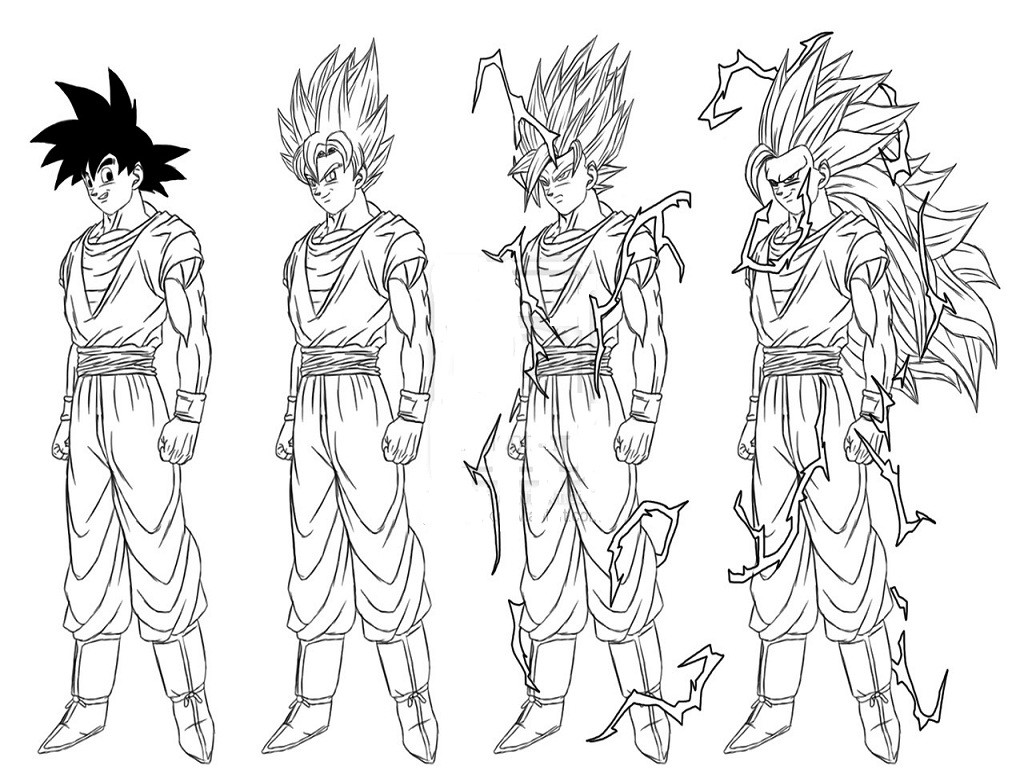 Dragon Ball the team coloring page