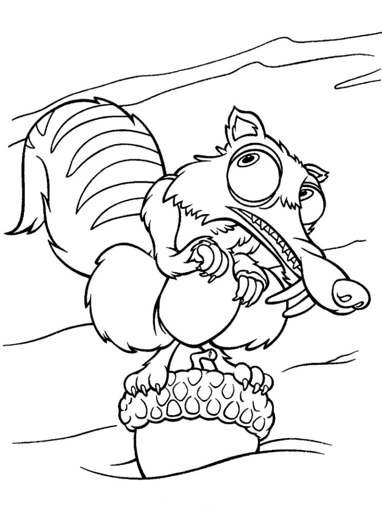 Scrat Ice GAe coloring page for kids