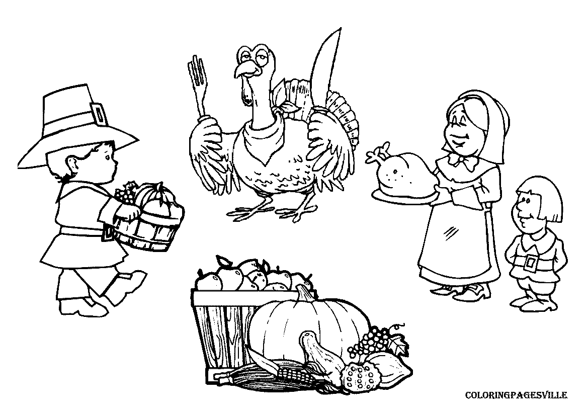 kaboose coloring pages thanksgiving meal - photo #15