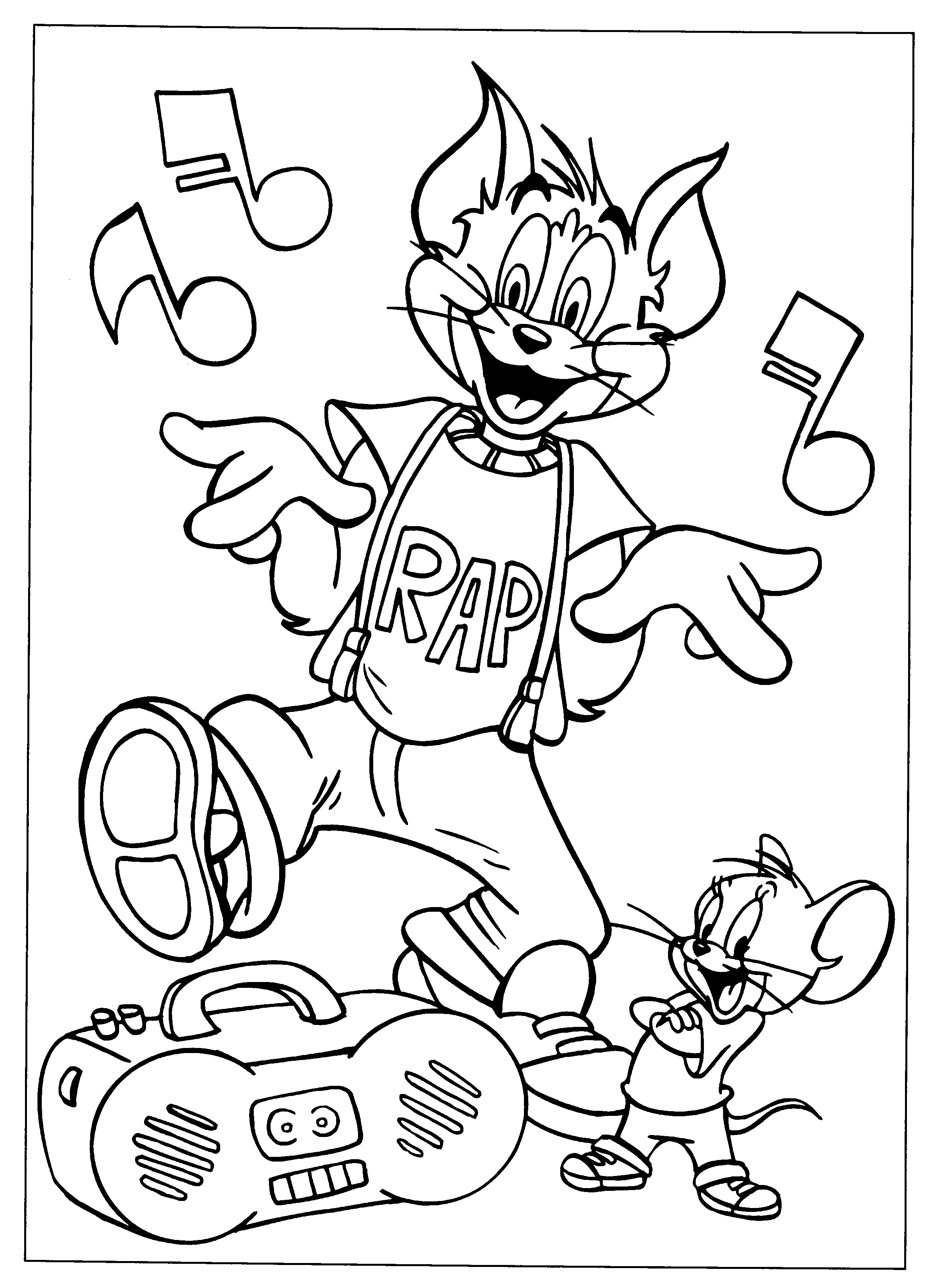 Tom and Jerry coloring page musician Tom and Jerry