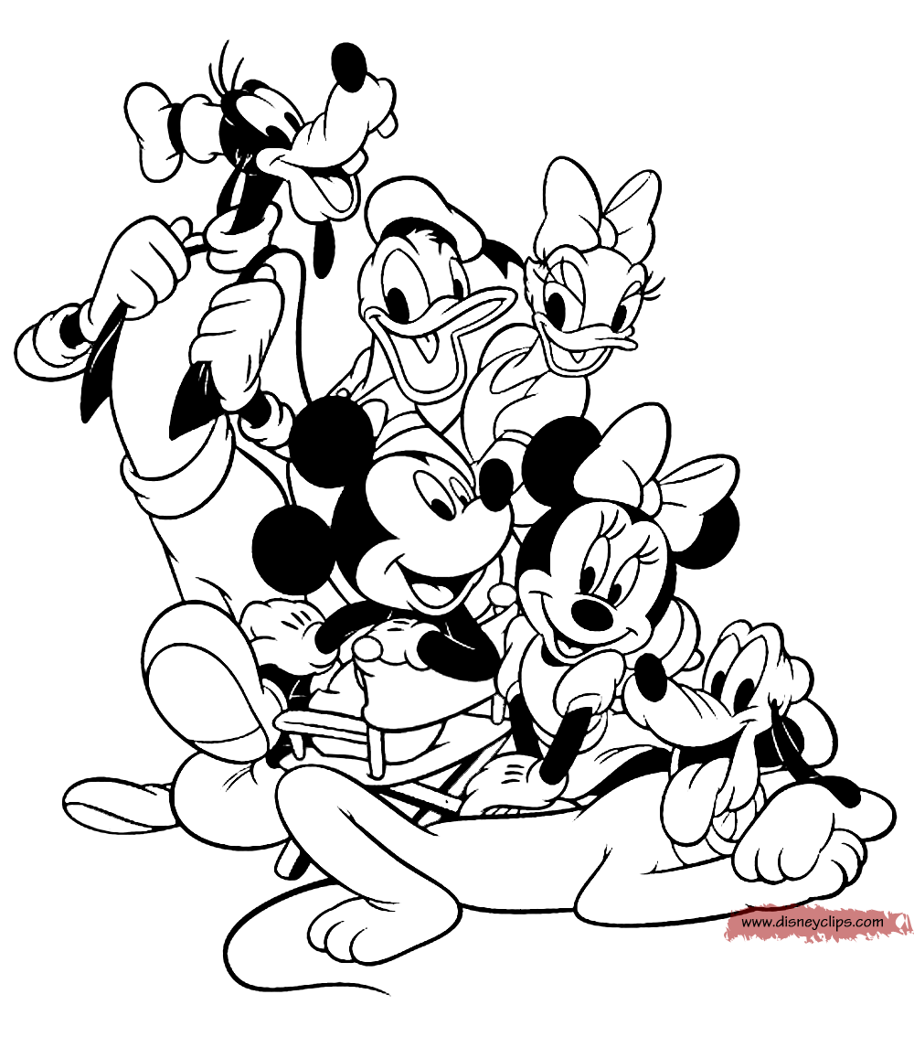 Mickey mouse with all friends donald duck daisy minnie mouse pluto and goofy