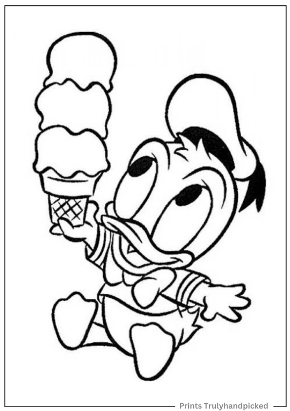 Baby Donald Duck with Ice Cream