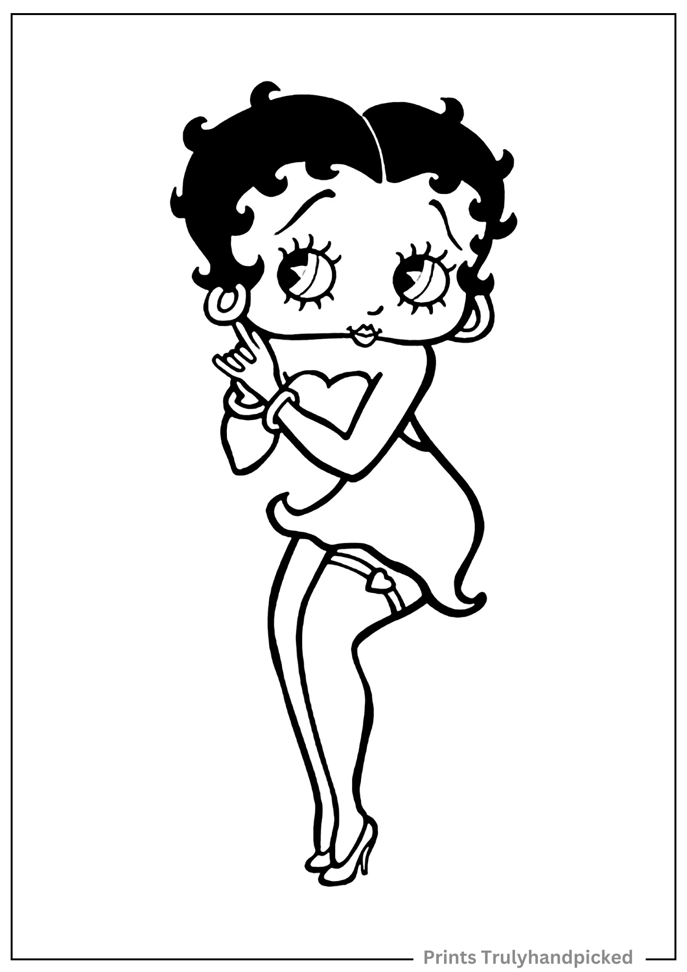 Cute Betty Boop Coloring Page