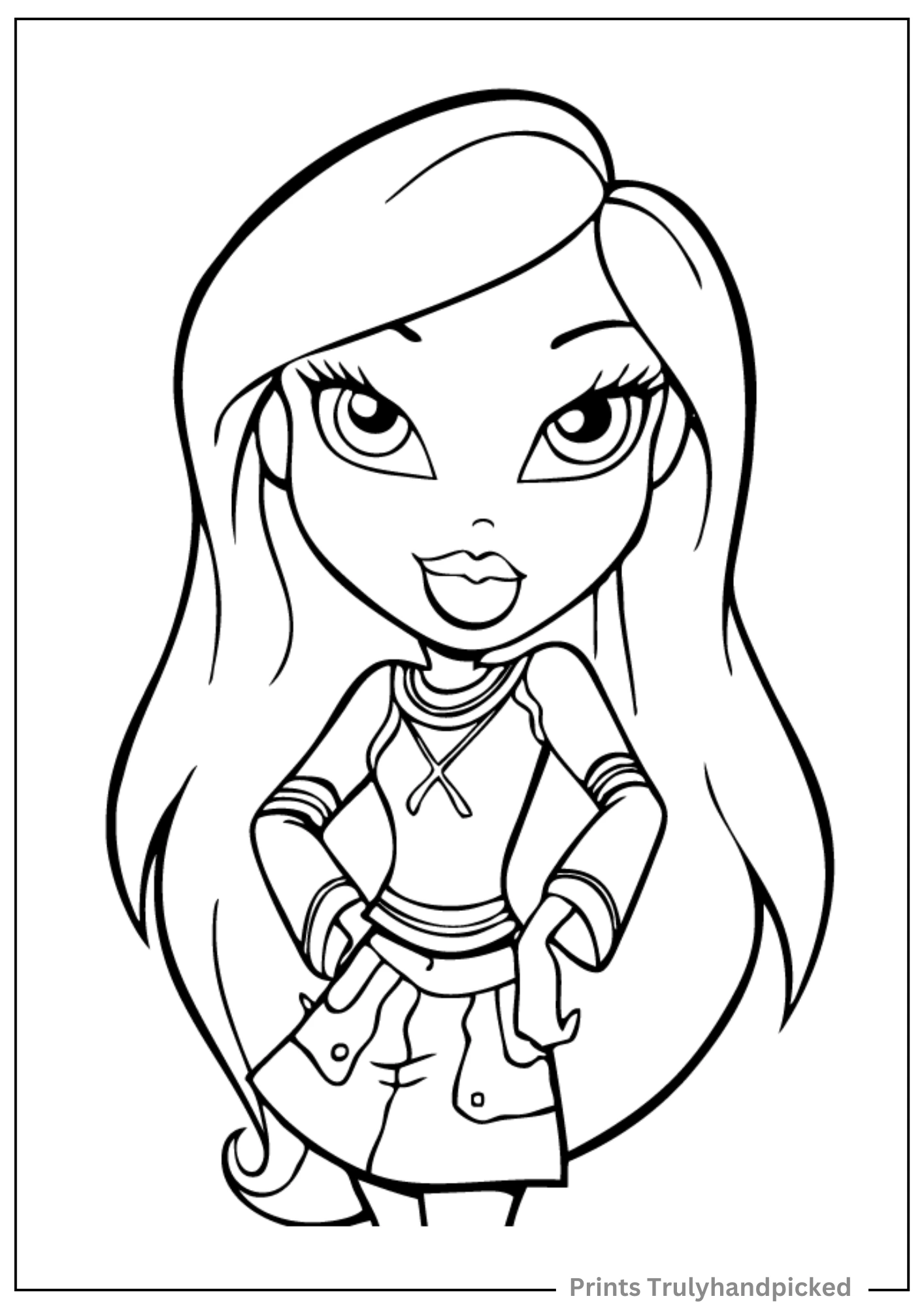 Cute Bratz Doll Coloring Page