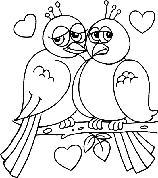 Valentines Day Coloring Pages Love Birds 9
