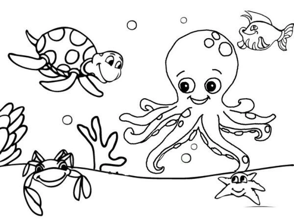 Printable Ocean Octopus Coloring Pages