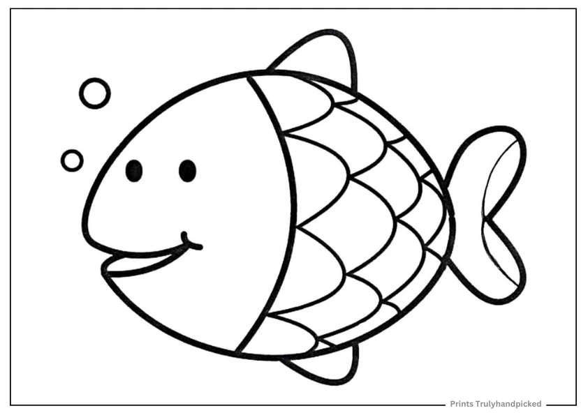 Simple and Easy Fish Coloring Page
