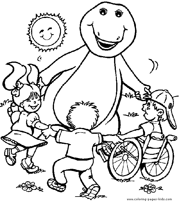 Story Of A Friendly Dinosaur Barney 20 Barney Coloring Pages Free