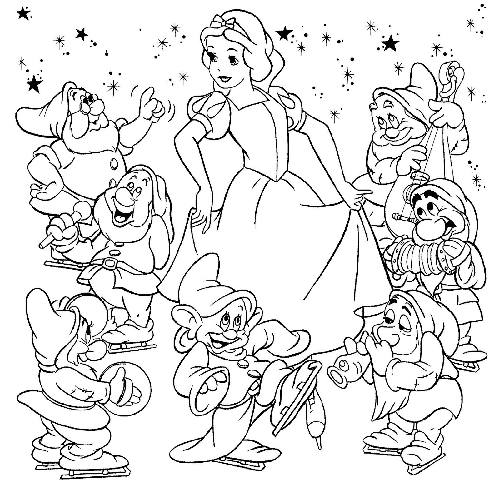 Snow White Coloring Pages From Brooklyn Free Printables