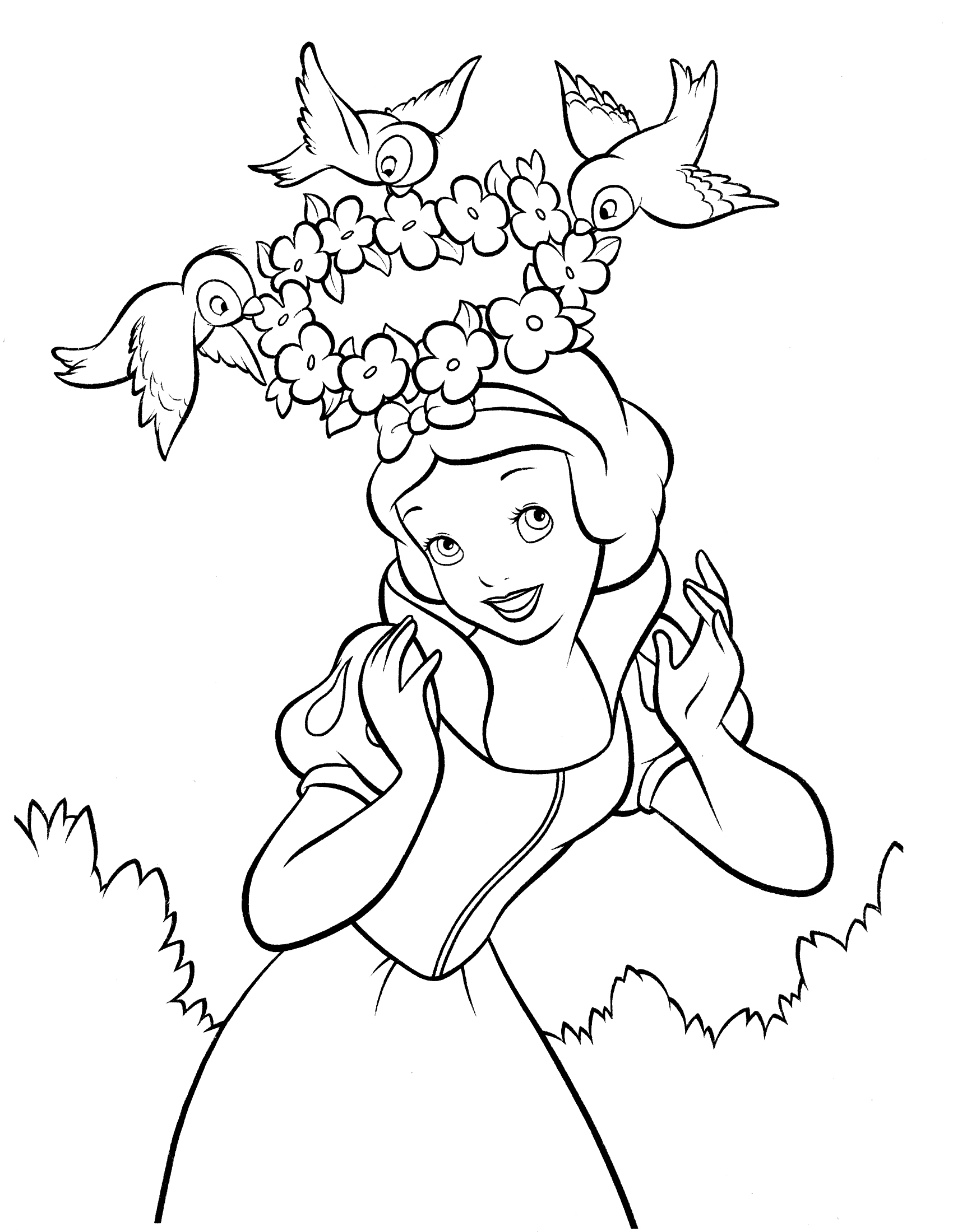 Snow White Pictures Coloring Free Printables