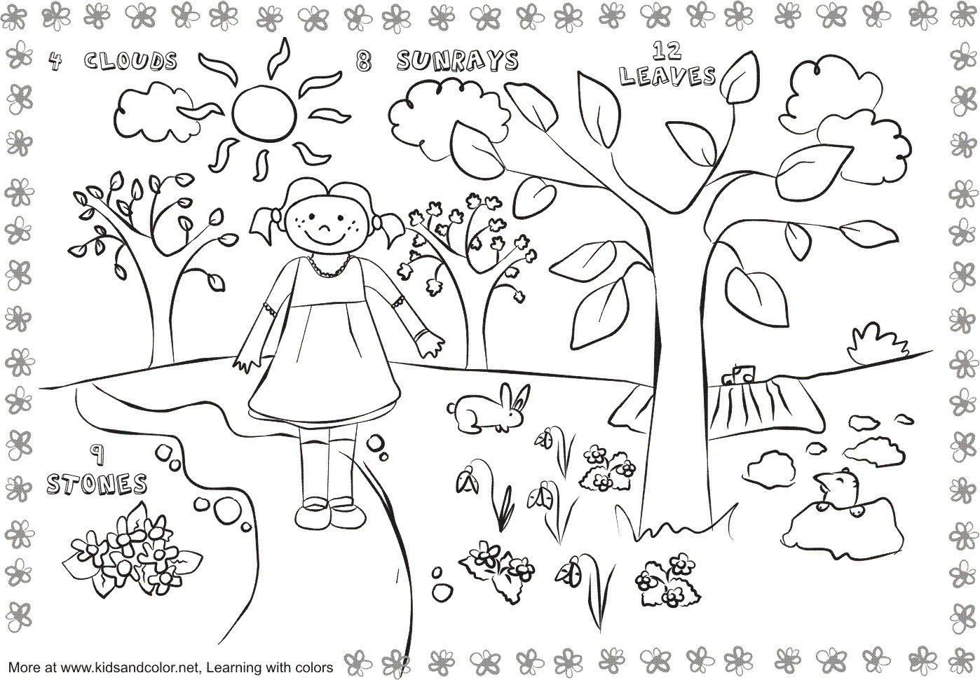 coloring pictures on spring season – Free Printables